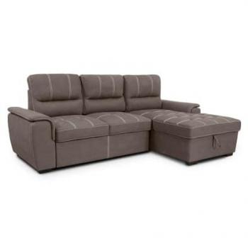 Sofá Cama Chaise Longue New Farrar 256cm Marrón con Chaise Derecho