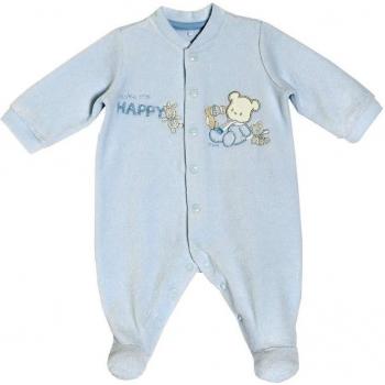 Chicco - Pelele de chenilla con apertura Patello 3 meses azul claro