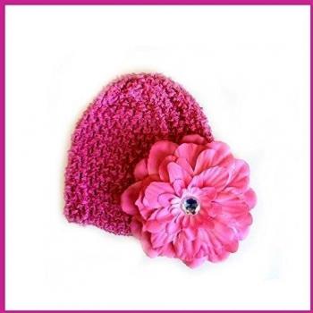 Fuchsia - Fuchsia Bonnet + fleur petunia bébé 0 à 18 mois