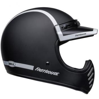 Casco Off-road Bell Moto-3 Fasthouse The Old Road Negro/Blanco Mate/Brillante, Talla L