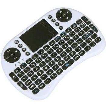 KKmoon 2.4G Mini Teclado con ratón táctil QWERTY sin hilos del Touchpad para PC portátil Android TV Box HTPC Blanco