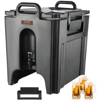 VEVOR 10 Gallon Insulated Beverage Dispenser, Hot and Cold Thermal Drink Server with Food-grade PU Layer and Two-Stage Faucet for Restaurants and Catering