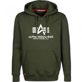 Alpha Industries Basic Hoodie for Men - Available in Various Colors and Sizes, Dark Olive XL