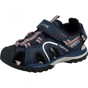 Sandalia Geox Borealis J250RB - Niños, Cuero Sintético y Textiles de Calidad, Punta Cerrada, Azul Marino