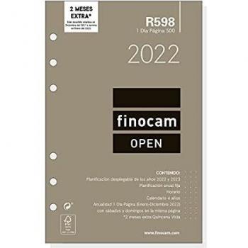 Finocam - Recambio Anual 2022 1 Día Página, de Enero 2022 a Diciembre 2022