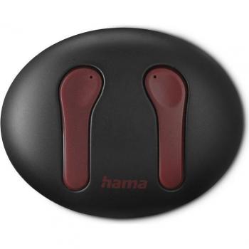 Auriculares Bluetooth Hama Spirit Unchained TWS In-Ear, Cancelación Activa de Ruido (ENC), Carga Rápida Inalámbrica, 16 horas de batería, Negro-Rojo