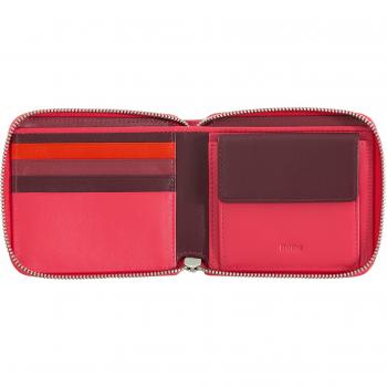 Dudu - Cartera mediana de hombre de piel con cremallera, RFID, pequeño monedero, 6 ranuras para tarjetas