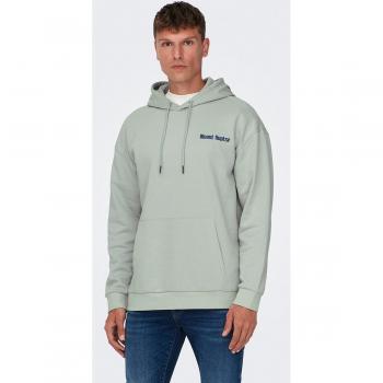 Only & Sons - Sudadera con capucha y bolsillo canguro de hombre, color gris
