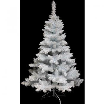 Árbol de Navidad Blanco Floreciente 180 cm con luces feéricas y decoración navideña