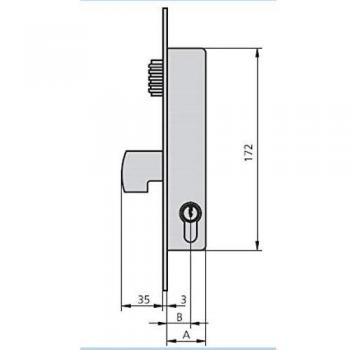 Sistemas Valle Leniz. U. 1990V20/0 - Cerradura met.emb. 25x20mm 1990v20/0 niq rod/gan cvl
