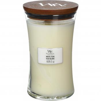 WoodWick Candle, Wax, White Teak, Large