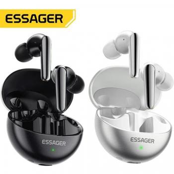 Auriculares Inalámbricos TWS Essager con Cancelación de Ruido Dual, Control Táctil, Bluetooth 5.3 y Micrófono para iPhone y Android - Blanco