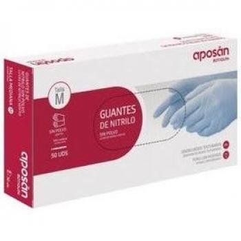 Guantes de Nitrilo sin polvo azul talla M 50 unidades