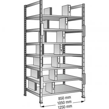 Estantería ensamblable para archivadores, doble cara, galvanizada, altura 2640 mm, base 1000 x 600 mm