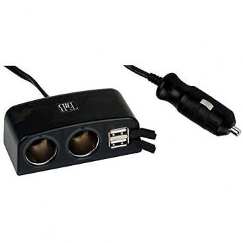 Tnb acgp035221 cargador universal de coche 2 tomas 2 x usb negro