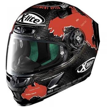 Casco Integral X-Lite X-803 Ultra Carbon Checa - Negro Rojo - XL