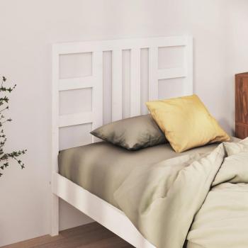 Cabecero de cama de madera maciza de pino blanco 81x4x100 cm