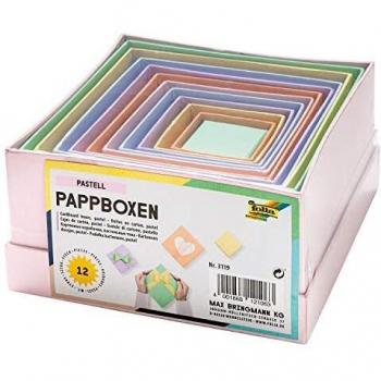 Cajas de Cartón Cuadradas Folia Pastel - Paquete de 12 Piezas Surtidas