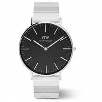Reloj Hombre Daniel Wellington Classic Piano Link Onyx Plateado 40mm
