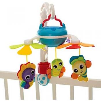 Móvil Musical de Viaje Playgro con 3 Melodías Diferentes, Multicolor, Desde el Nacimiento