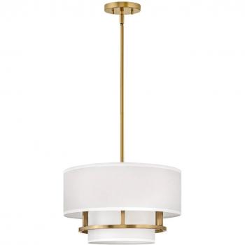 Lámpara colgante HINKLEY Graham Duo Mount 3 luces Ø 40,6cm latón lacado