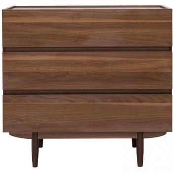 Cómoda de 3 cajones de madera oscura 80 cm SANAA