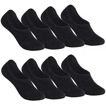 Falechay Calcetines Invisibles Tobilleros Mujer hombre 8 Pares-Negro 39-42