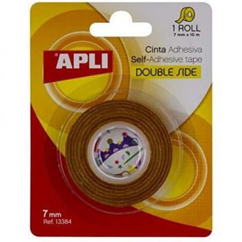 APLI 13384 - Cinta adhesiva celo doble cara 7 mm x 10 m