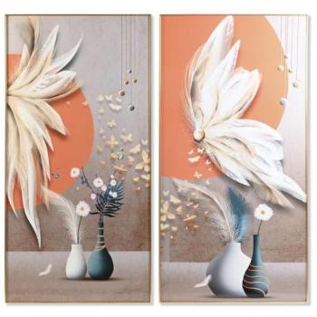 Cuadro DKD Home Decor 80 x 3 x 160 cm Jarrón (2 Unidades)