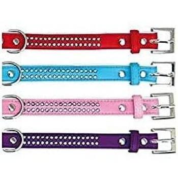 Freedog FD4000355 - Collar Polipiel Brillantes, para Perro, Color Rosa