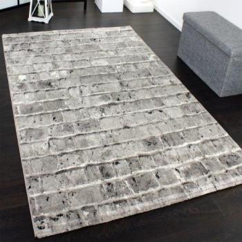 Lujosa Alfombra Diseño Con Óptica De Tapiz Piedra En Gris Negro Moteado, Grösse:160x230 cm