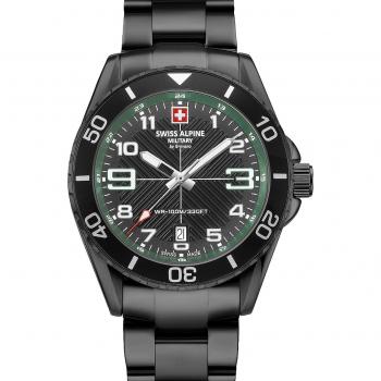 Reloj Swiss Alpine Military® Raptor SAM7029.1174 - Reloj para hombre, diseño deportivo, caja de acero inoxidable, resistencia al agua hasta 100 metros, cristal mineral resistente a rayones, cronógrafo, esfera