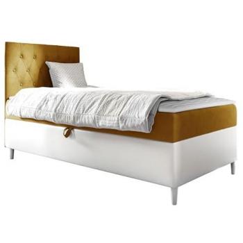 Cama Continental Baltimore 171 con Somier y Cajón, Cuero Ecológico, 208 x 82 x 115 cm
