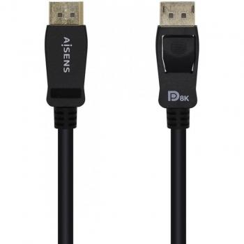 Aisens A149-0432 Cable DisplayPort 1.4 Macho/Macho 8K 2m Certificado Negro