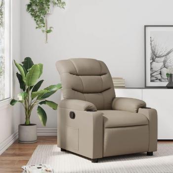 Sillón reclinable de cuero sintético color capuchino Vidaxl 627536