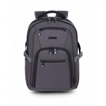 Mochila de viaje Urban Factory HTE15UF en Negro y Gris con Material de Poliéster y Tereftalato de polietileno (PET)