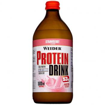 Weider Bebida Proteínas Fresa 500ml - Rápidamente Asimilable - Lleno Durante Largo Tiempo - Vitaminas - Menos de 2g de Grasa