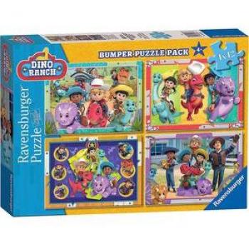 Puzzle Ravensburger Dino Ranch Bumper Pack 4x42 piezas, dimensiones 37x27x6 cm