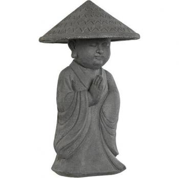 Figura Decorativa Monje Oriental Gris de 30 x 30 x 51 cm