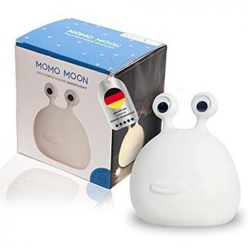Lámpara Nocturna LED Momo Moon con Batería y USB, Dimmable, Ideal para Niños