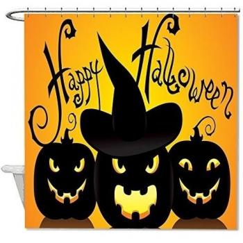 whiangfsoo Happy Halloween Horror Calabaza Carcasa tela de poliéster cortina de ducha maletero, color naranja, #6, 48x72