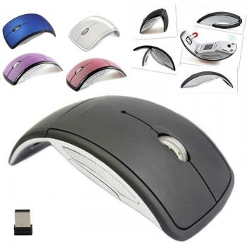 Ratón inalámbrico Bluetooth ultradelgado plegable y silencioso con receptor USB Nano para portátil y escritorio gamer