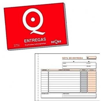 Talonario notas de entrega Dequa 8º apaisado duplicado catalán