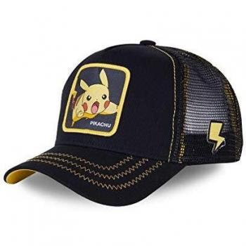 Gorra Trucker Capslab Pikachu Negra Unisex Talla Única