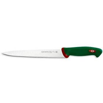 Cuchillo Japonés Yanagiba Sanelli 24 cm, Acero Inoxidable, Mango Antideslizante Verde/Rojo
