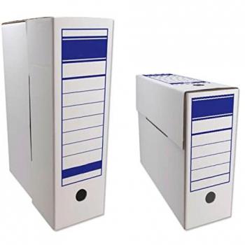 Archivador Definitivo Acan Tradineur - Caja Archivo Plegable de Cartón, 2 Posiciones, Tamaño Folio, Fácil Montaje, Conserva Documentos y Facturas, Dimensiones 36 x 25 x