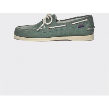 Sebago Washed Canvas Boat Sneakers - Green