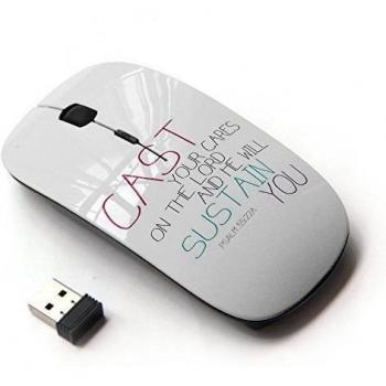 XP-Tech [ Ratón óptico 2.4G inalámbrico ] - PSALM 55:22A CAST YOUR CARES ON THE LORD