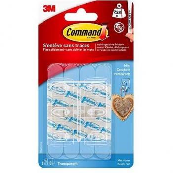 Command Mini Hooks and Strips - Clear