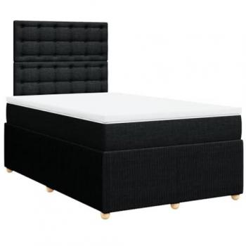 Cama box spring con colchón de tela negro 120x200 cm